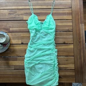 Green mini dress